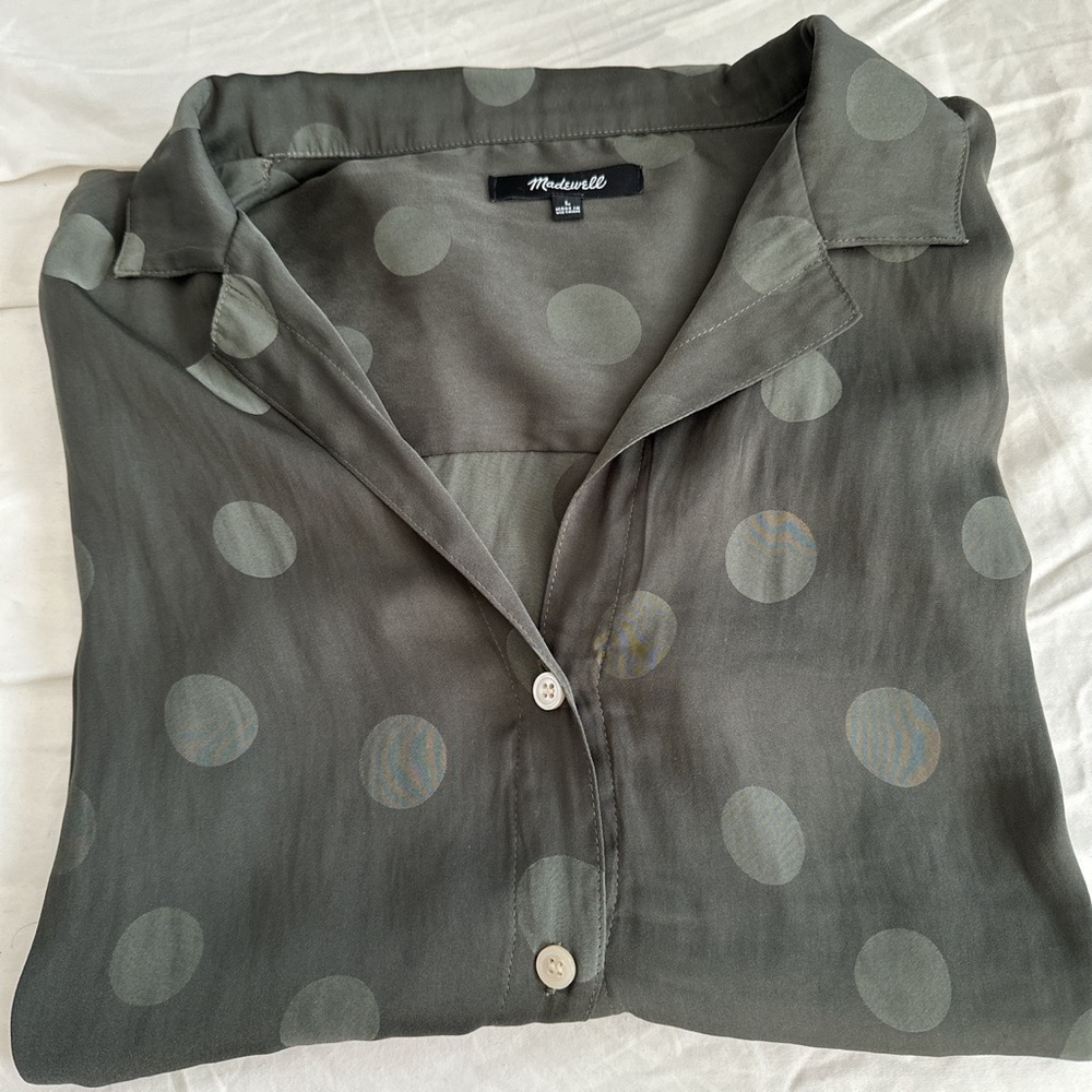 Madewell silky polka dot blouse